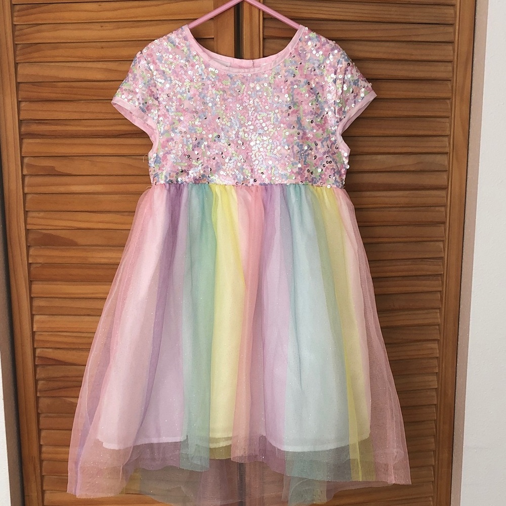 Blueberi Boulevard Pink and Multicolor Sequin Dress